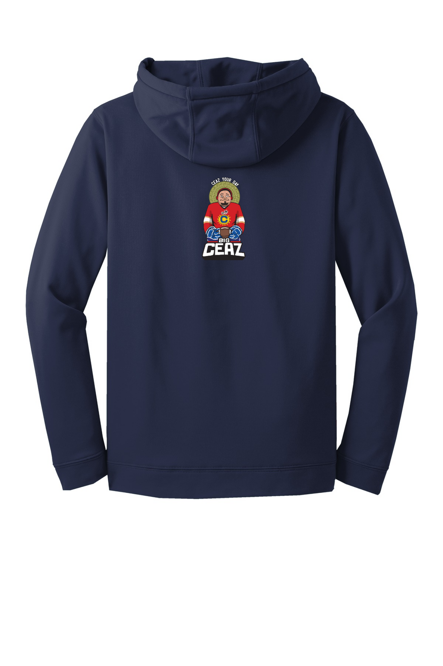 Bizzy Boooy! Red and Navy Sport Wick Fleece Hooded Pullover. F244